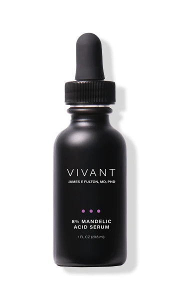 Black serum bottle with dropper labeled 'Vivant' on a white background
