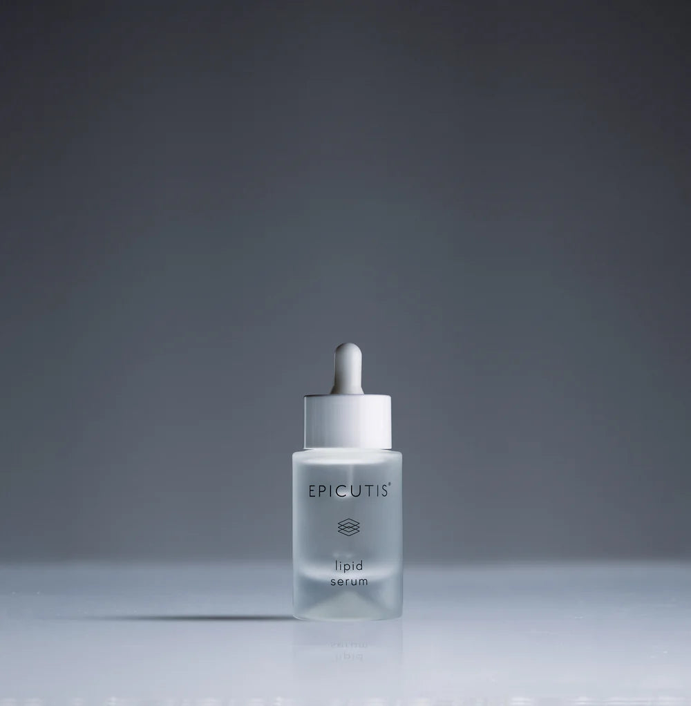 Epicutis lipid serum bottle on a gray background