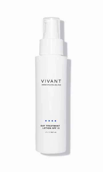 Vivant day treatment lotion bottle on a white background