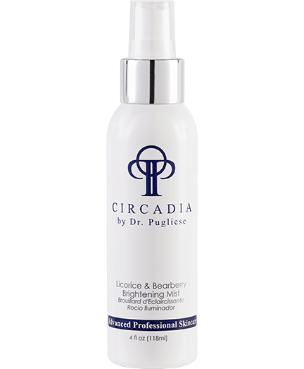 A spray bottle of Circadia by Dr. Pugliese Licorice & Bearberry Brightening Mist.